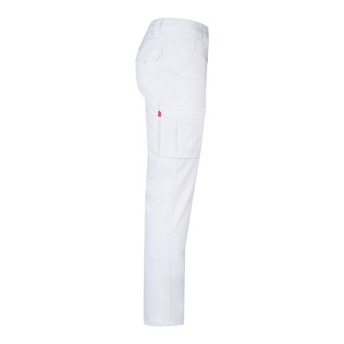 white VL LUGH. Pantalón elástico multibolsillos (240g/m²) en algodón (46%), EME (38%) y poliéster (16%)