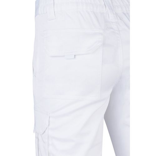 white VL LUGH. Pantalón elástico multibolsillos (240g/m²) en algodón (46%), EME (38%) y poliéster (16%)