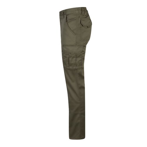 verde militar VL LUGH. Pantalón elástico multibolsillos (240g/m²) en algodón (46%), EME (38%) y poliéster (16%)