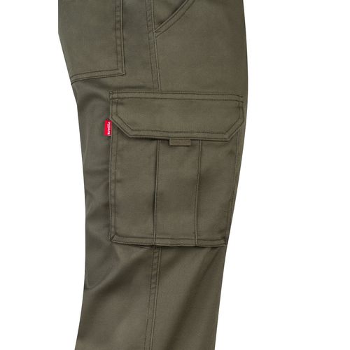 verde militar VL LUGH. Pantalón elástico multibolsillos (240g/m²) en algodón (46%), EME (38%) y poliéster (16%)