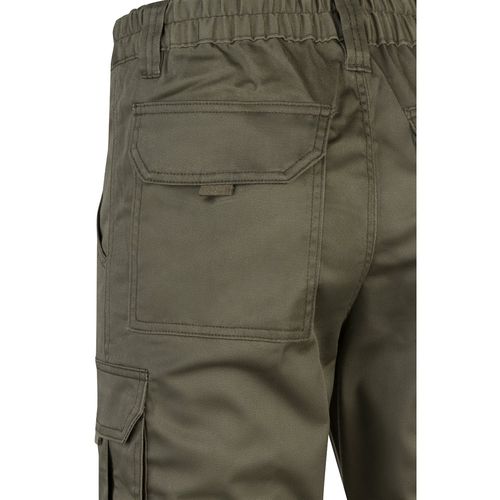 verde militar VL LUGH. Pantalón elástico multibolsillos (240g/m²) en algodón (46%), EME (38%) y poliéster (16%)