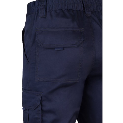 VL LUGH. Pantalón elástico multibolsillos (240g/m²) en algodón (46%), EME (38%) y poliéster (16%)