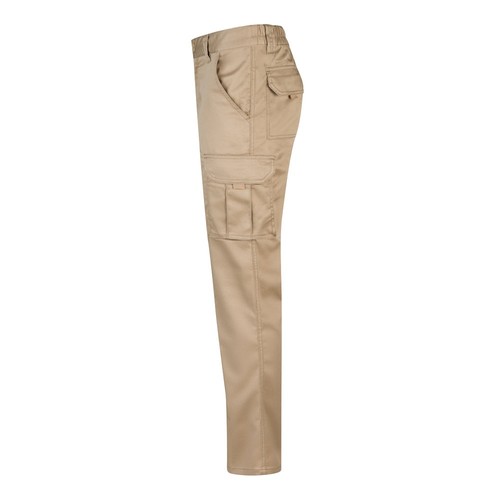 VL LUGH. Pantalón elástico multibolsillos (240g/m²) en algodón (46%), EME (38%) y poliéster (16%)