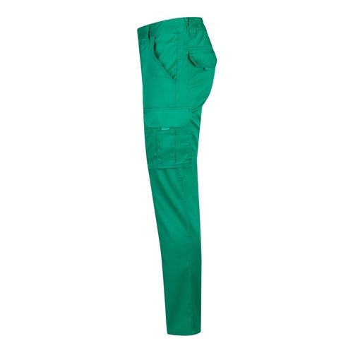 green VL LUGH. Pantalón elástico multibolsillos (240g/m²) en algodón (46%), EME (38%) y poliéster (16%)