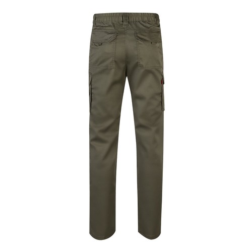 VL LUGH. Pantalón elástico multibolsillos (240g/m²) en algodón (46%), EME (38%) y poliéster (16%)