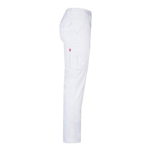 white VL LUGH. Pantalón elástico multibolsillos (240g/m²) en algodón (46%), EME (38%) y poliéster (16%)