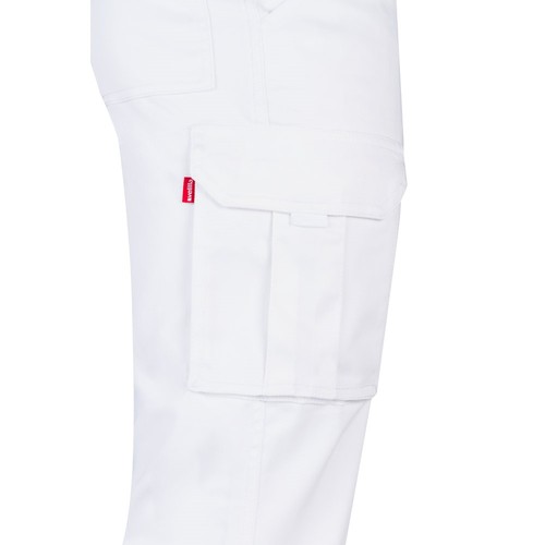 white VL LUGH. Pantalón elástico multibolsillos (240g/m²) en algodón (46%), EME (38%) y poliéster (16%)