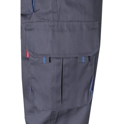 gris/azul claro VL HYPNOS. Pantalón de sarga multibolsillos bicolor (200g/m²), en algodón (35%) y poliéster (65%)