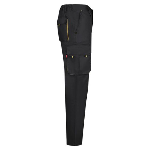 negro/amarillo VL HYPNOS. Pantalón de sarga multibolsillos bicolor (200g/m²), en algodón (35%) y poliéster (65%)