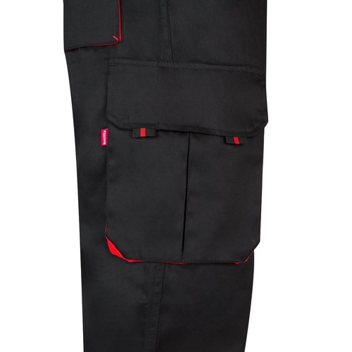VL HYPNOS. Pantalón de sarga multibolsillos bicolor (200g/m²), en algodón (35%) y poliéster (65%)