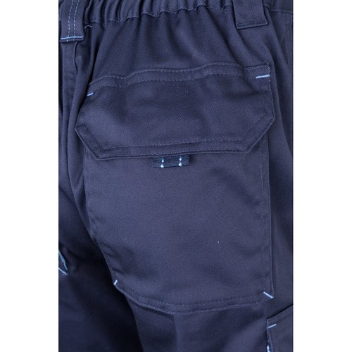 azul marino/azul claro VL HYPNOS. Pantalón de sarga multibolsillos bicolor (200g/m²), en algodón (35%) y poliéster (65%)