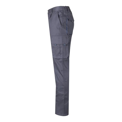 gris/azul claro VL HYPNOS. Pantalón de sarga multibolsillos bicolor (200g/m²), en algodón (35%) y poliéster (65%)