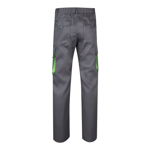 VL HYPNOS. Pantalón de sarga multibolsillos bicolor (200g/m²), en algodón (35%) y poliéster (65%)