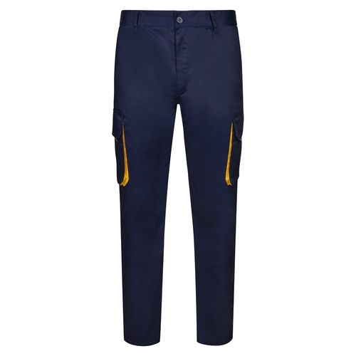 VL HYPNOS. Pantalón de sarga multibolsillos bicolor (200g/m²), en algodón (35%) y poliéster (65%)