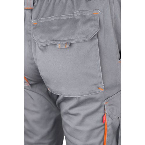 gris/naranja VL HYPNOS. Pantalón de sarga multibolsillos bicolor (200g/m²), en algodón (35%) y poliéster (65%)