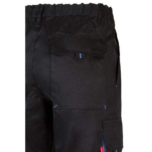 negro/azul claro VL HYPNOS. Pantalón de sarga multibolsillos bicolor (200g/m²), en algodón (35%) y poliéster (65%)