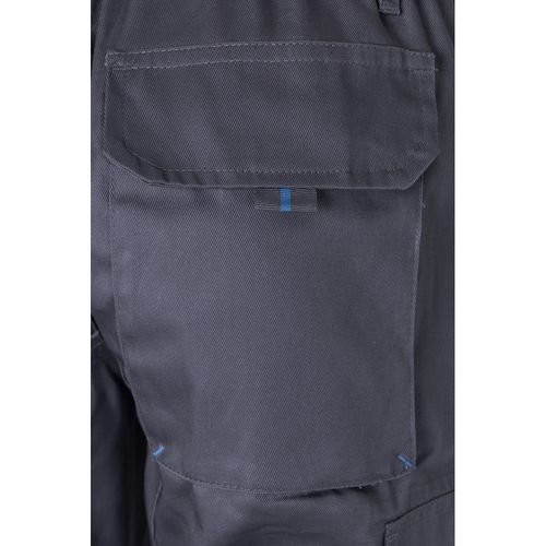 gris/azul claro VL HYPNOS. Pantalón de sarga multibolsillos bicolor (200g/m²), en algodón (35%) y poliéster (65%)