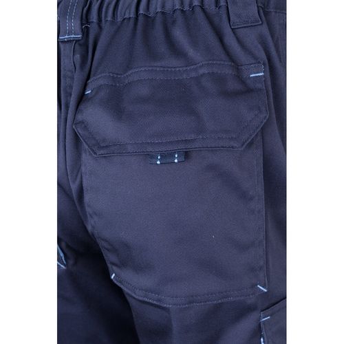 azul marino/azul claro VL HYPNOS. Pantalón de sarga multibolsillos bicolor (200g/m²), en algodón (35%) y poliéster (65%)