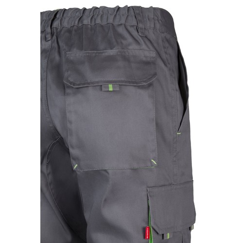 gris/verde VL HYPNOS. Pantalón de sarga multibolsillos bicolor (200g/m²), en algodón (35%) y poliéster (65%)
