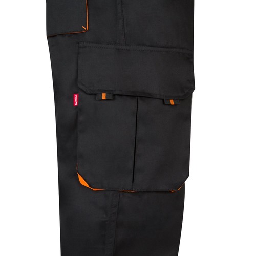 VL HYPNOS. Pantalón de sarga multibolsillos bicolor (200g/m²), en algodón (35%) y poliéster (65%)
