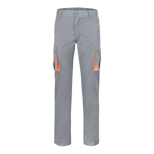 VL HYPNOS. Pantalón de sarga multibolsillos bicolor (200g/m²), en algodón (35%) y poliéster (65%)