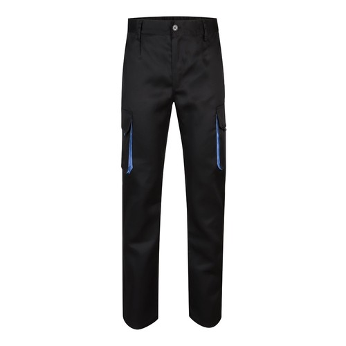 VL HYPNOS. Pantalón de sarga multibolsillos bicolor (200g/m²), en algodón (35%) y poliéster (65%)