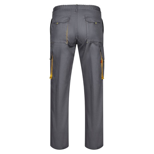 VL HYPNOS. Pantalón de sarga multibolsillos bicolor (200g/m²), en algodón (35%) y poliéster (65%)