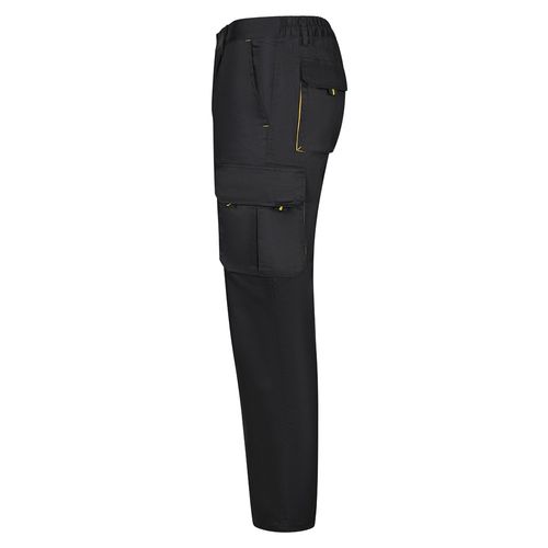 negro/amarillo VL HYPNOS. Pantalón de sarga multibolsillos bicolor (200g/m²), en algodón (35%) y poliéster (65%)