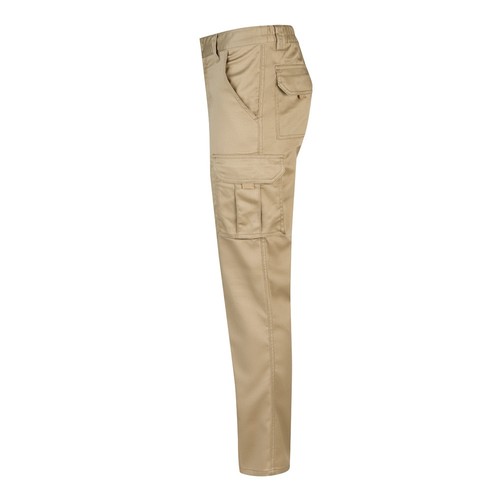luz natural VL PAN. Pantalón elástico multibolsillos (290g/m²), en algodón (46%), EME (38%) y poliéster (16%)