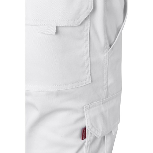 white VL PAN. Pantalón elástico multibolsillos (290g/m²), en algodón (46%), EME (38%) y poliéster (16%)