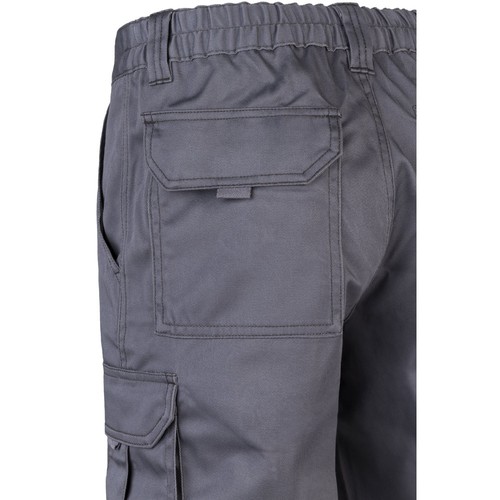 gray VL PAN. Pantalón elástico multibolsillos (290g/m²), en algodón (46%), EME (38%) y poliéster (16%)
