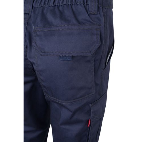 azul marino VL PAN. Pantalón elástico multibolsillos (290g/m²), en algodón (46%), EME (38%) y poliéster (16%)