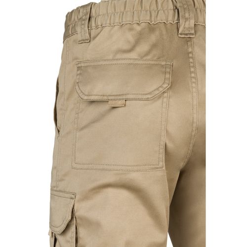 luz natural VL PAN. Pantalón elástico multibolsillos (290g/m²), en algodón (46%), EME (38%) y poliéster (16%)