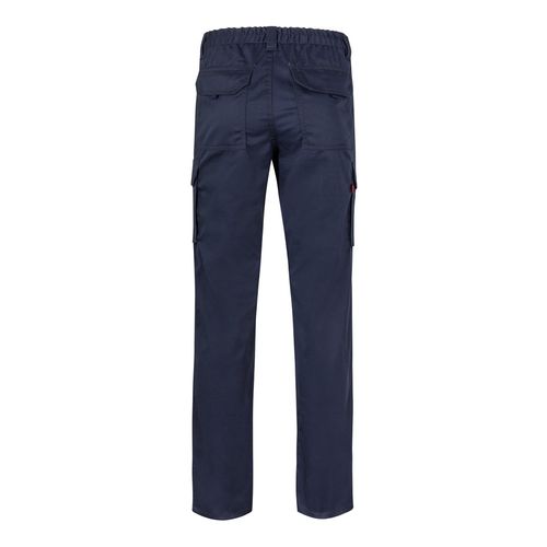 azul marino VL PAN. Pantalón elástico multibolsillos (290g/m²), en algodón (46%), EME (38%) y poliéster (16%)