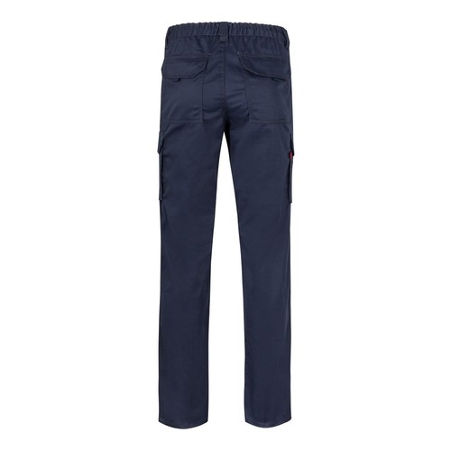 azul marino VL PAN. Pantalón elástico multibolsillos (290g/m²), en algodón (46%), EME (38%) y poliéster (16%)