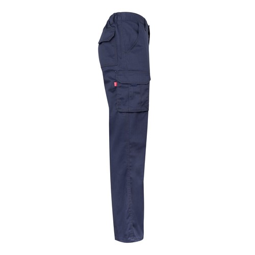 azul marino VL PAN. Pantalón elástico multibolsillos (290g/m²), en algodón (46%), EME (38%) y poliéster (16%)