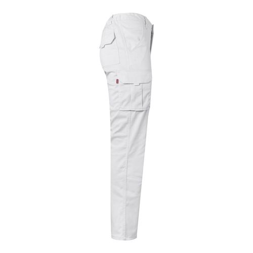 white VL PAN. Pantalón elástico multibolsillos (290g/m²), en algodón (46%), EME (38%) y poliéster (16%)