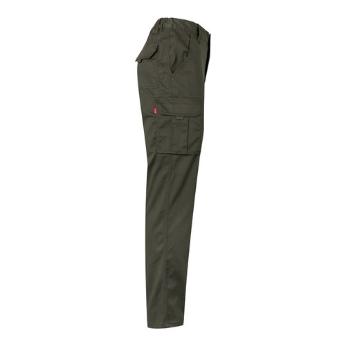 verde militar VL PAN. Pantalón elástico multibolsillos (290g/m²), en algodón (46%), EME (38%) y poliéster (16%)
