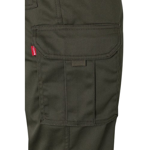 verde militar VL PAN. Pantalón elástico multibolsillos (290g/m²), en algodón (46%), EME (38%) y poliéster (16%)