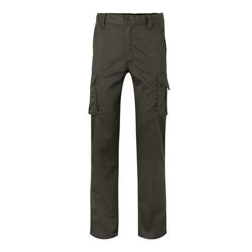 verde militar VL PAN. Pantalón elástico multibolsillos (290g/m²), en algodón (46%), EME (38%) y poliéster (16%)