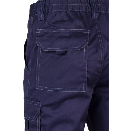 blue VL PAN. Pantalón elástico multibolsillos (290g/m²), en algodón (46%), EME (38%) y poliéster (16%)