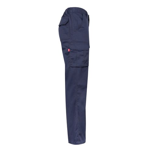 azul marino VL PAN. Pantalón elástico multibolsillos (290g/m²), en algodón (46%), EME (38%) y poliéster (16%)
