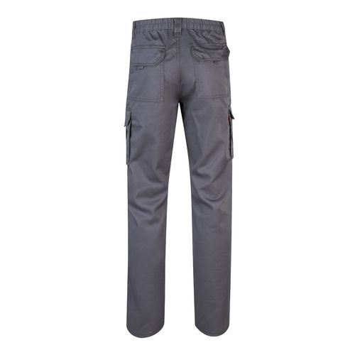 gray VL PAN. Pantalón elástico multibolsillos (290g/m²), en algodón (46%), EME (38%) y poliéster (16%)