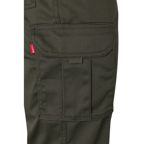 verde militar VL PAN. Pantalón elástico multibolsillos (290g/m²), en algodón (46%), EME (38%) y poliéster (16%)