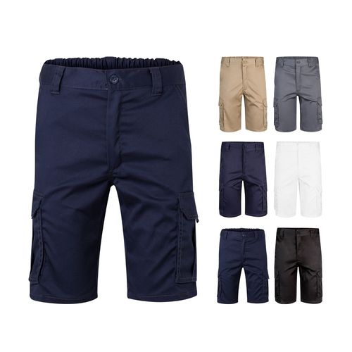 VL HEBE. Bermudas elásticas multibolsillos (240g/m²), en algodón (46%), EME (38%) y poliéster (16%)