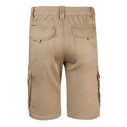 VL HEBE. Bermudas elásticas multibolsillos (240g/m²), en algodón (46%), EME (38%) y poliéster (16%)