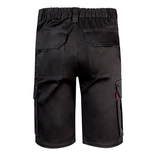 black VL HEBE. Bermudas elásticas multibolsillos (240g/m²), en algodón (46%), EME (38%) y poliéster (16%)