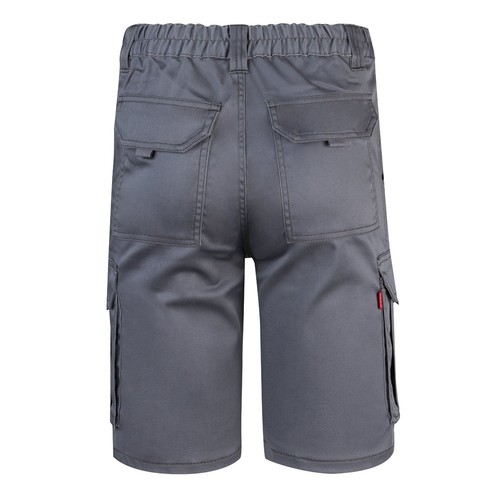 gray VL HEBE. Bermudas elásticas multibolsillos (240g/m²), en algodón (46%), EME (38%) y poliéster (16%)