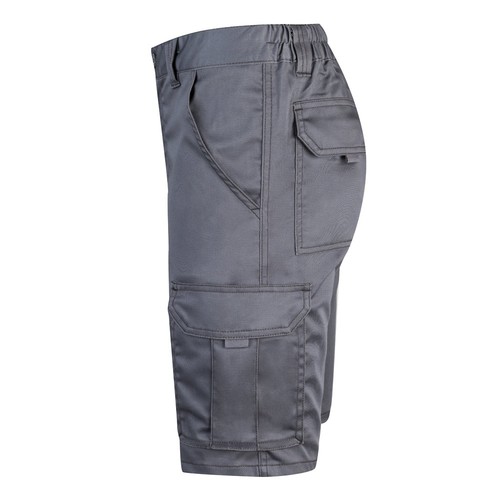 gray VL HEBE. Bermudas elásticas multibolsillos (240g/m²), en algodón (46%), EME (38%) y poliéster (16%)