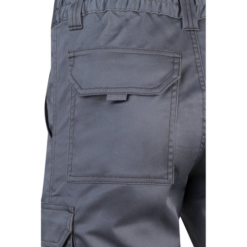 gray VL HEBE. Bermudas elásticas multibolsillos (240g/m²), en algodón (46%), EME (38%) y poliéster (16%)